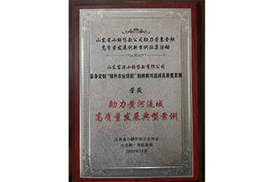 2022年,富源小貸獲評山東省小額貸款公司助理普惠金融高質(zhì)量發(fā)展創(chuàng)新案例征集活動“助力黃河流域高質(zhì)量發(fā)展典型案例”